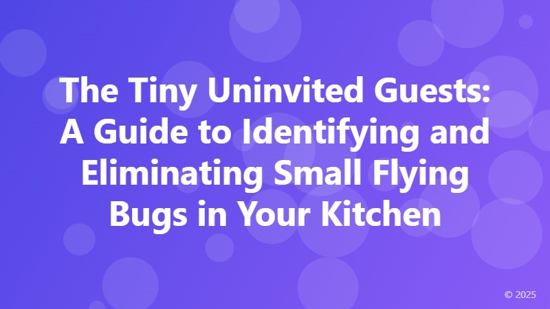 The Tiny Uninvited Guests: A Guide to Identifying and Eliminating Small Flying Bugs in Your Kitchen