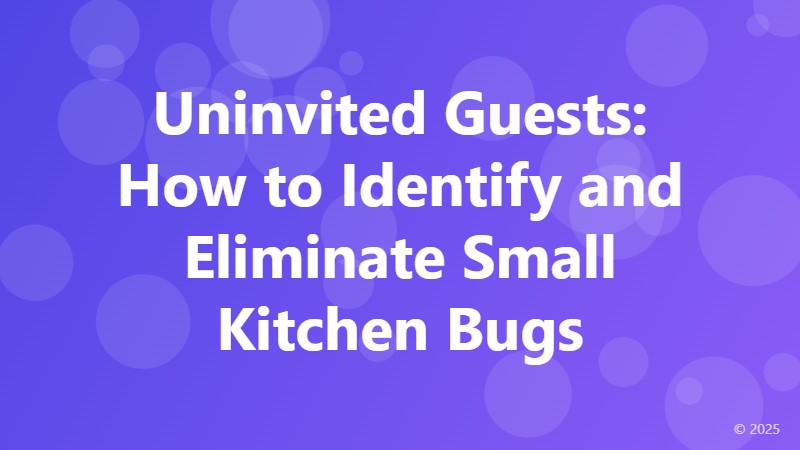 Uninvited Guests: How to Identify and Eliminate Small Kitchen Bugs